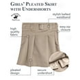 thumbnail image 2 of Beverly Hills Polo Club Girls School Uniform Skirt - Belted, Two Tab, Two Button Pleated Skort, 4-16, 2 of 5