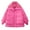 Pink, variant on Lovskoo 2024 Womens Winter Coats Quilted Jacket Zipper Long Sleeve Knit Lapel Collar Mid Length Cotton Padded Jacket White