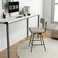 thumbnail image 4 of Gymax Bar Stools Set of 2 Modern Upholstered 360ºSwivel Bar Chairs 25'' Counter Height Barstools Beige, 4 of 9