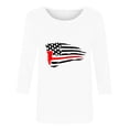 thumbnail image 5 of Dazajoo 4th of July Tops for Women American Flag Print 3/4 Sleeve Shirts 2024 Womens Patriotic Crew Neck Independence Day Tunics,White,M, 5 of 6