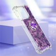 thumbnail image 4 of Glitter Clear Sparkly Bling Xiaomi Redmi 10C Case for Women, Flowing Liquid Quicksand Cover with Diamond Ring Holder Case for Xiaomi Redmi 10C  Purple, 4 of 14