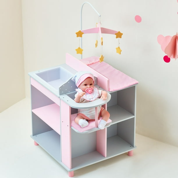 Chaise haute poupon poupée Little Princess mobiler bois jeux jouet