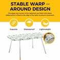 thumbnail image 4 of Daisy Table Cloths for 8 Foot Rectangle Tables, Spring Eucalyptus Leaves Flowers Botanical Gray Plaid Patio Waterproof Elastic Fitted Tablecloths, Washable Rectangular Table Cover for Camping, 4 of 8