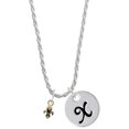 thumbnail image 1 of Delight Jewelry Goldtone Mini Fleur de Lis Silvertone Script Initial Disc - X - Charm Necklace, 20"+3", 1 of 1