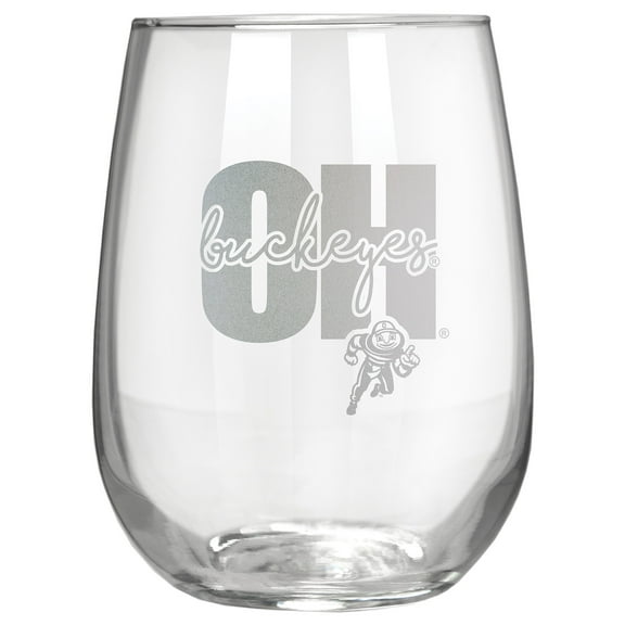 Ohio State Buckeyes Etched 17oz. City Stemless Wine Glass