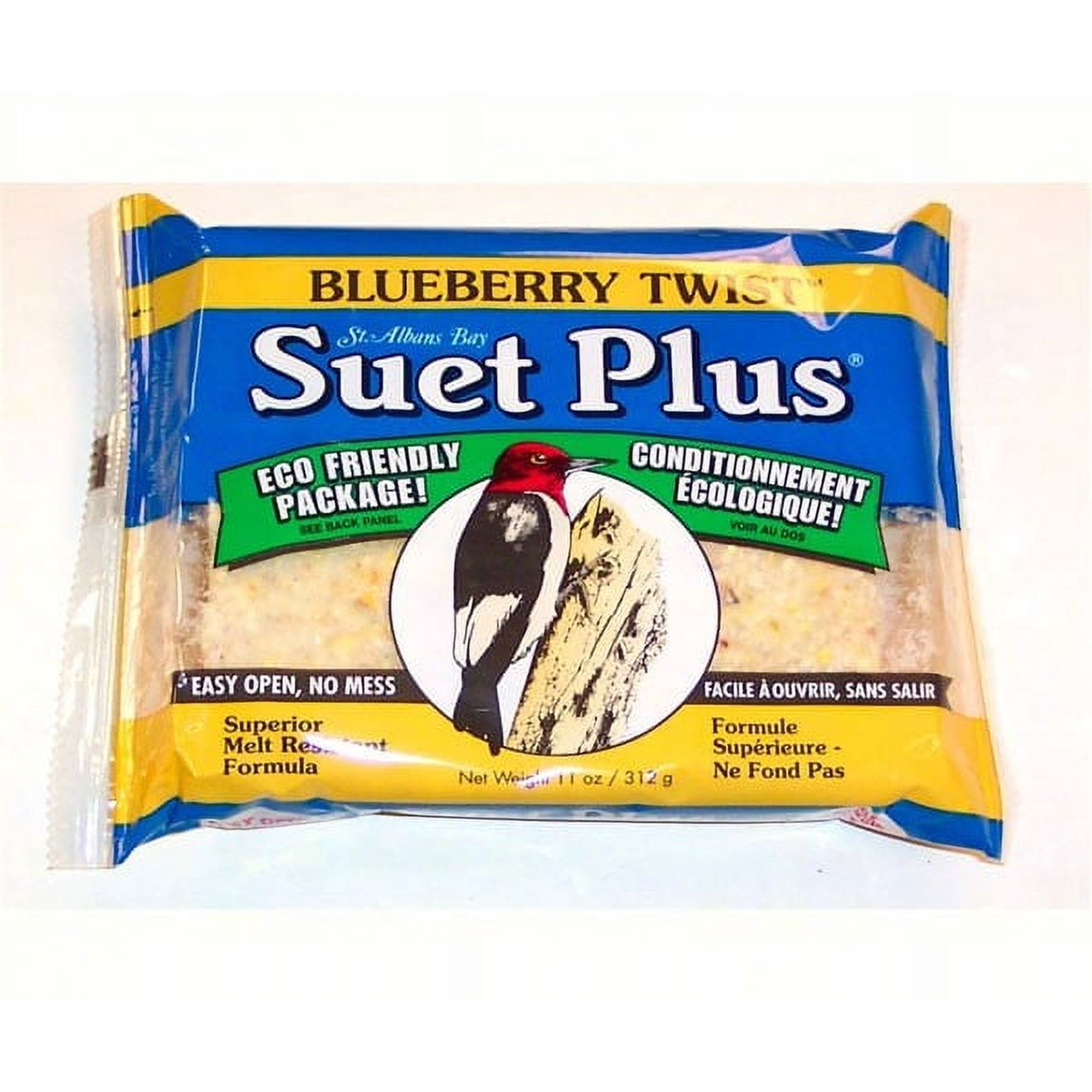 Wildlife Sciences Suet Plus Blueberry Twist Bird Feed, Melt Resistant Formula, 11oz (Single)