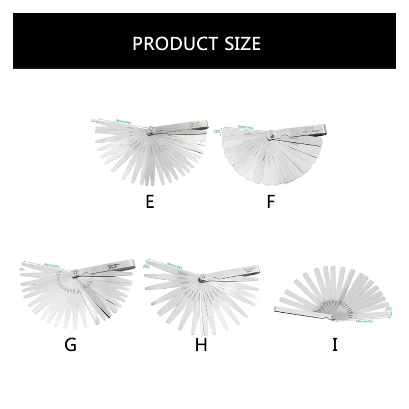 P82D Stainless Steel Feelers Gauges Standard Offset Valves Thickness Gauges Tool for Measuring Gaps Width Thickness Woodworking ,Corrosion-Resistant