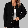 thumbnail image 2 of Jamicy Cropped Cardigan for Women 2025 Fall Women's Long Sleeve Sweater Cardigan Cable Knit Open Front Button Outwear Coats, 2 of 8