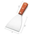 thumbnail image 2 of Wood Handle Slant Edge Grill Scraper, 4-Inch x 8.5-Inch,Stainless Steel Slant Grill Griddle Spatula Scraper Diner Flat Straight Blade, 2 of 2