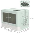 thumbnail image 3 of PawHut Cat Litter Box, Front Enter & Top Exit Cat Litter Tray, Green, 3 of 10