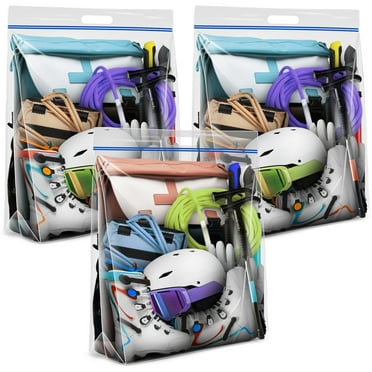 AGALI Large Resealable Plastic Jumbo Storage Bags, 25-Gallon, Pack of 3