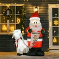 thumbnail image 2 of HOMCOM 6ft Christmas Inflatable Santa Claus and Goat with LED Lights, Blow-Up Outdoor LED Yard Display for Lawn, Garden, Party, 2 of 10