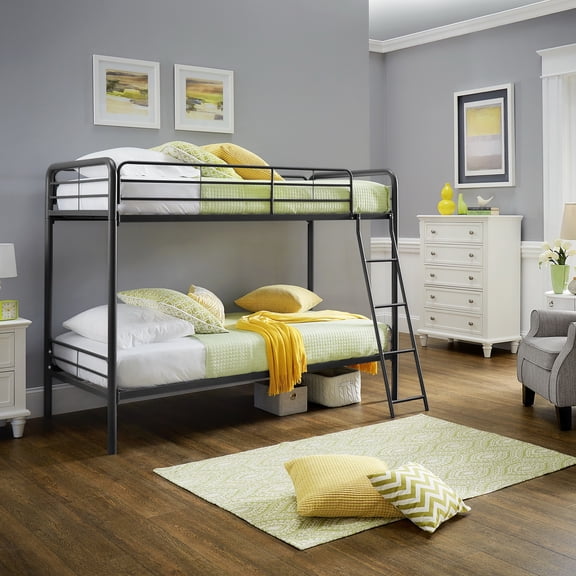 Chelsea Lane Elise Twin over Twin Metal Bunk Bed, Multiple Finishes