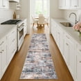 thumbnail image 2 of iOhouze Hallway Runner Rugs 2x8 Abstract Washable Runners Non Slip Kitchen Runner Low Pile Soft Printed Faux Wool Abstract Floor Runner for Indoor Bedroom Entryway Laundry Room, Orange Grey, 2 of 9
