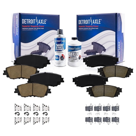 Detroit Axle - Brake Pads for Lexus ES250 ES300h UX200 UX250h Toyota Avalon Camry Corolla Cross C-HR Venza, Front and Rear Ceramic Brake Pads w/Hardware Replacement
