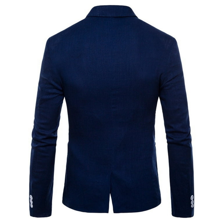 KaLI store Mens Blazer Mens Blazer Slim Fit Sport Coats Suit Jacket for Daily Business and Party Blue M Walmart