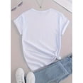 thumbnail image 2 of Connect to God Jesus Prayer Funny Letter Print T-Shirt - Women's Short Sleeve Crew Neck Casual Top for Summer & Spring, Cotton, 2 of 4