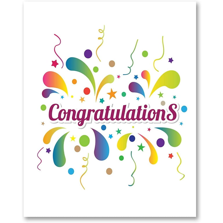 Small World Greetings Large Congratulations Card - Blank Inside With  Envelope - 11.75" x 9" - Farewell, Good Luck, Engagement, Anniversary, and  More for Coworkers, Employees, Friends or Family - Walmart.com