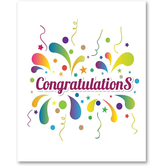 Small World Greetings Large Congratulations Card - Blank Inside With Envelope - 11.75" x 9" - Farewell, Good Luck, Engagement, Anniversary, and More for Coworkers, Employees, Friends or Family