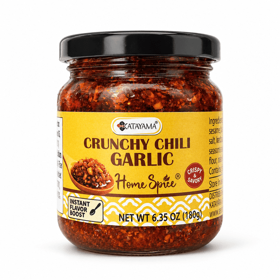 KATAYAMA Crunchy Chili Garlic 6.35 oz – All Natural Chili Garlic Crisp, No MSG Added, Instant Umami Flavor Boost