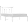 thumbnail image 3 of vidaXL Metal Bed Frame with Headboard White 100x190 cm, 3 of 5