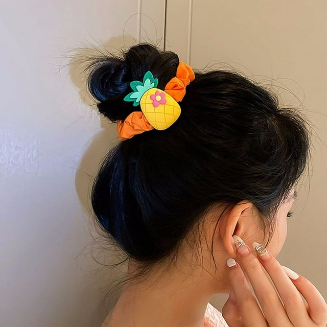 Anillo de pelo HUOGUO, tela moderna con fruta, fresa, sandía