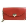 thumbnail image 1 of Pre-Owned Salvatore Ferragamo Gancini Leather Long Wallet in Orange Brown, Women's, r10770n, 1 of 5