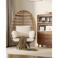thumbnail image 3 of AKDSteel Egg Chair Outdoor, 360° Swivel Wicker Egg Chair with Plush Cushion, Lounge Chair Indoor,Steel Frame and Metal Base, Balcony Furniture, 3 of 6