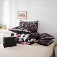 thumbnail image 6 of meiyoeat Chic Pearl Loves 7 Pieces Bedding Comforter Set For Girls,Black Bow Alphabet Print C Full Bedding Set For Kids,black Reversible, 6 of 7