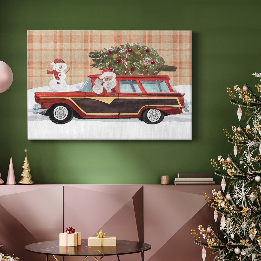 Santa on Wheels I- Gallery Wrapped Canvas