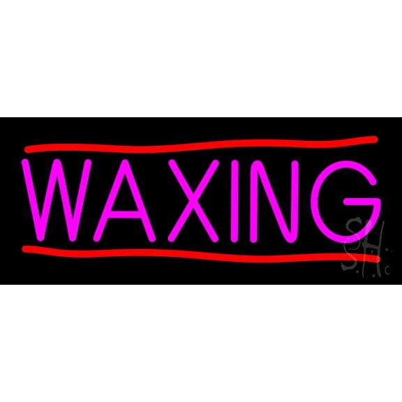 Waxing LED Neon Sign 10 x 24 - inches, Black Square Cut Acrylic Backing, with Dimmer - Bright and Premium built indoor LED Neon Sign for Defence Force.