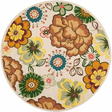 36 Round Hooked Rug - Safavieh Four Seasons Lisette Indoor/Outdoor Hand-Hooked Area Rug