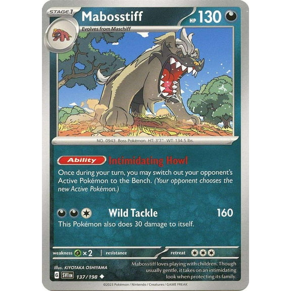 Pokemon Scarlet & Violet Base Set Uncommon Mabosstiff #137
