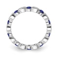 thumbnail image 2 of Araiya Fine Jewelry Sterling Silver Diamond and Blue Sapphire Eternity Band Ring (1/10 cttw, I-J Color, I2-I3 Clarity) Size 7, 2 of 5