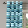 thumbnail image 2 of Ambesonne Aqua Grommet Curtain, Retro Zig Zag Stripes, 50" x 96", Pale Blue Navy Blue, 2 of 6