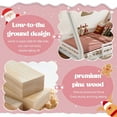 thumbnail image 3 of QZYeYun Full Size House Floor Bed with Tent and Light, Solid Wood Teepee Floor Bed with Full-length Guardrails, Montessori and Childlike Design (White-Pink), 3 of 7