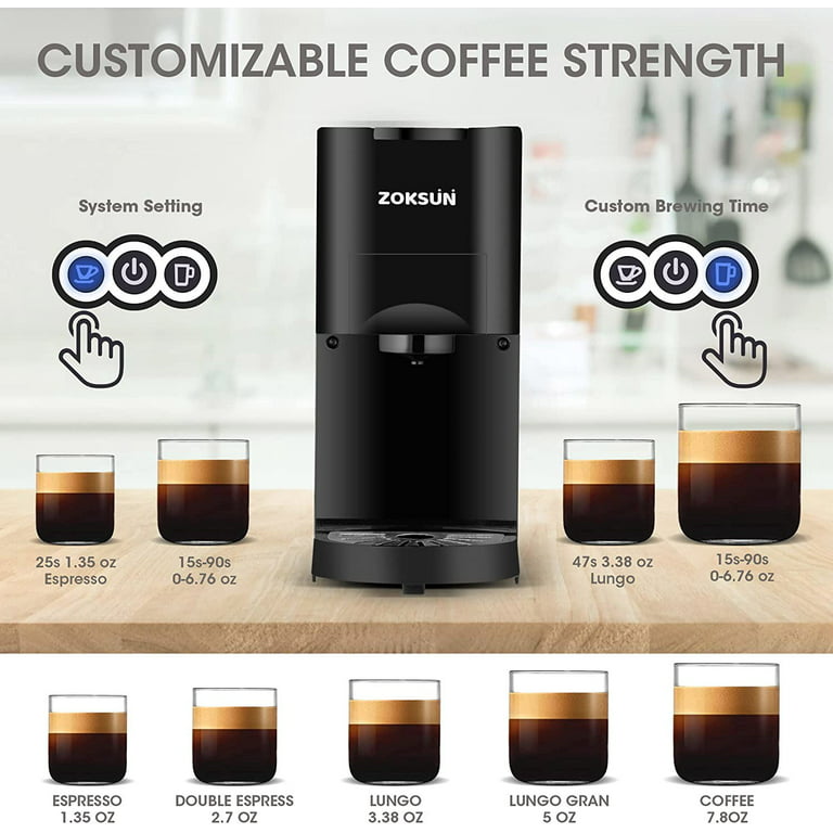 Multiple Capsule Coffee Machine, Hot/Cold Milk Capsule ESE Pod Ground  Coffee Cafeteria 19Bar 5 In 1 (Color : H2b Wh, Size : EU)