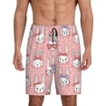 thumbnail image 1 of Kdxio Girl Rabbit Print Mens Shorts, Breathable Lounge Sleepwear Set with Elastic Waistband and Pockets-XX-Large, 1 of 6