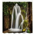 thumbnail image 3 of Ambesonne Nature Shower Curtain, Waterfall Forest Cascade, 69"Wx84"L, White Green, 3 of 5