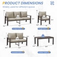 thumbnail image 2 of UDPATIO Aluminum Patio Furniture Set, Contemporary Outdoor Couch Set, Aluminum Patio Conversation Set, Beige, 2 of 10