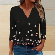 Womens Spring Blouses Women's Tops 3/4 Sleeve Tops Womens Blouses Spring My Items Ordered Fashion Gifts