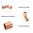 thumbnail image 3 of Uxcell 1/4" ID 0.8mm Thick Elbow Copper Fitting, 5pcs 99.9% Pure Copper 45 Degree Sweat Solder Pipe Connector, 3 of 5