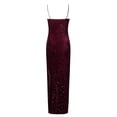 thumbnail image 4 of HKEJIAOI Robes de Cocktail Cadeau d'Anniversaire Femmes Décolleté Profond Paillettes Enveloppantes Sans Manches Robe de Soirée Boîte de Nuit Liquidation Rouge, 4 of 9