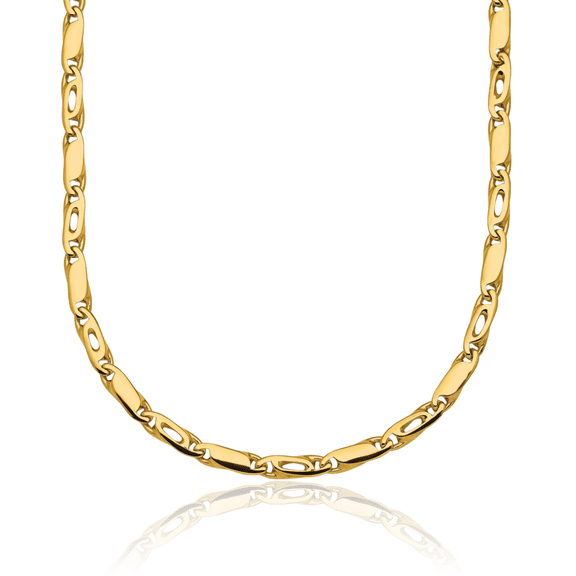 18K Solid Yellow Gold 3.2mm Link Chain Necklace
