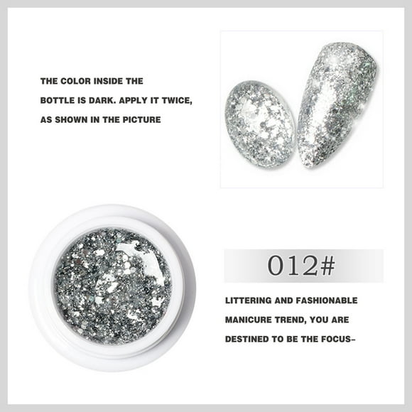 Clearance! ZTTD 12 Colors Gel Nail Polish Shiny Sequin Nail Polish White Nail Polish Salon for Women Gel Nail Polish Kit with Light 8ml Nail Polish