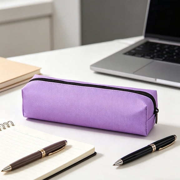 Pencil Case Pouch, Stylish Simple Pencil Bag and Durable Compact Zipper Pencil Case Pouch 1 Pack(Purple, 9x2x2in)