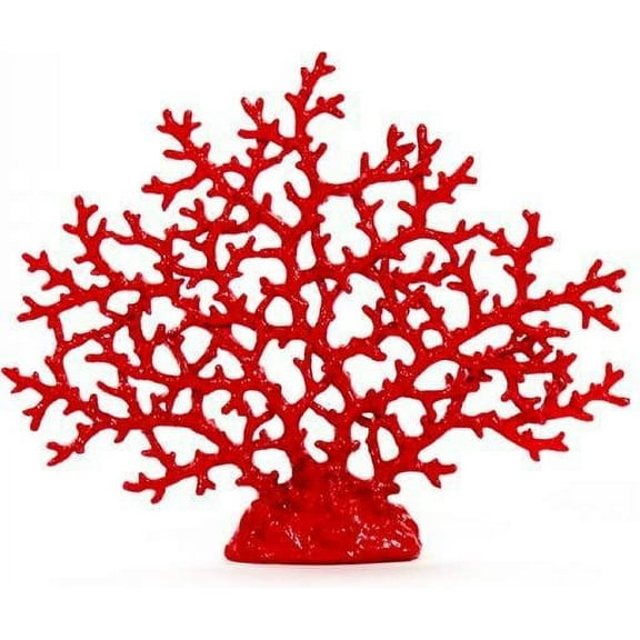 Accent Decor Sculpture Coral Red Poly Resin