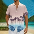 thumbnail image 2 of AHTJRT Men's Tropical Aloha Shirt Vibrant Palm Frond Prints Perfect for Beach Parties & Summer Getaways Pink XL, 2 of 5