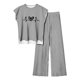 thumbnail image 1 of Pantalones Casuales sin Mangas Impresos con Cuello Redondo Conjunto Superior, Pantalones Ligeros Mujeres para Primavera Verano, 1 of 2