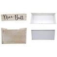 thumbnail image 3 of Admired by Nature ABN5E134-WHT Nice Butt Wooden Rustic Bathroom Decor Box - White, 3 of 8
